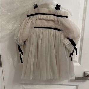 Elegant Cream and Black Kids Dress